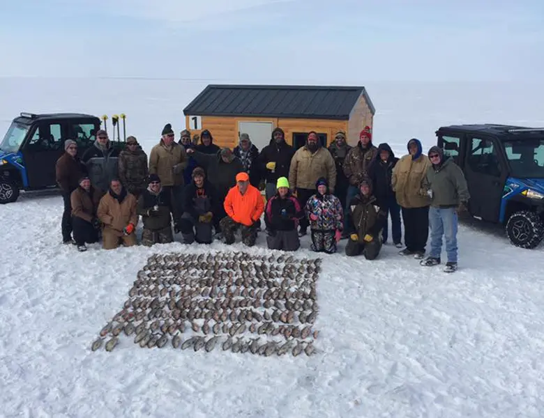 white fish ice fishing in sturgeon bay